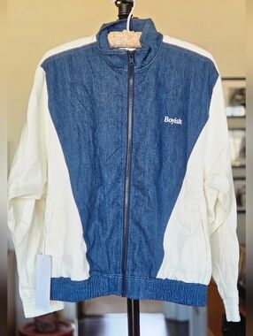 Boyish Denim Color Block Track Jacket NWT